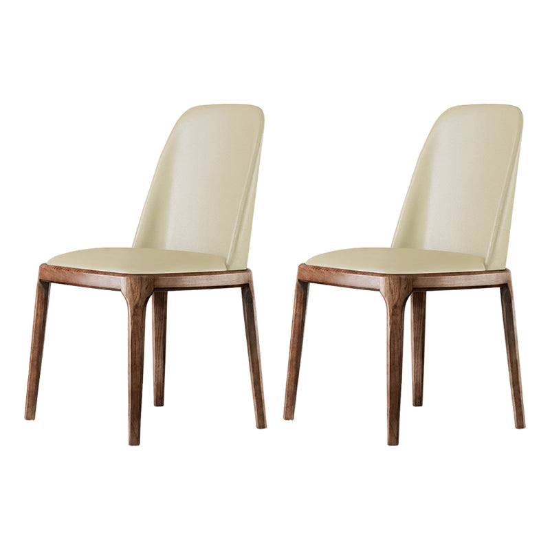 Chaise d'appoint de salle à manger de style moderne, chaise sans accoudoirs avec pieds en bois pour cuisine (Ensemble de 2)