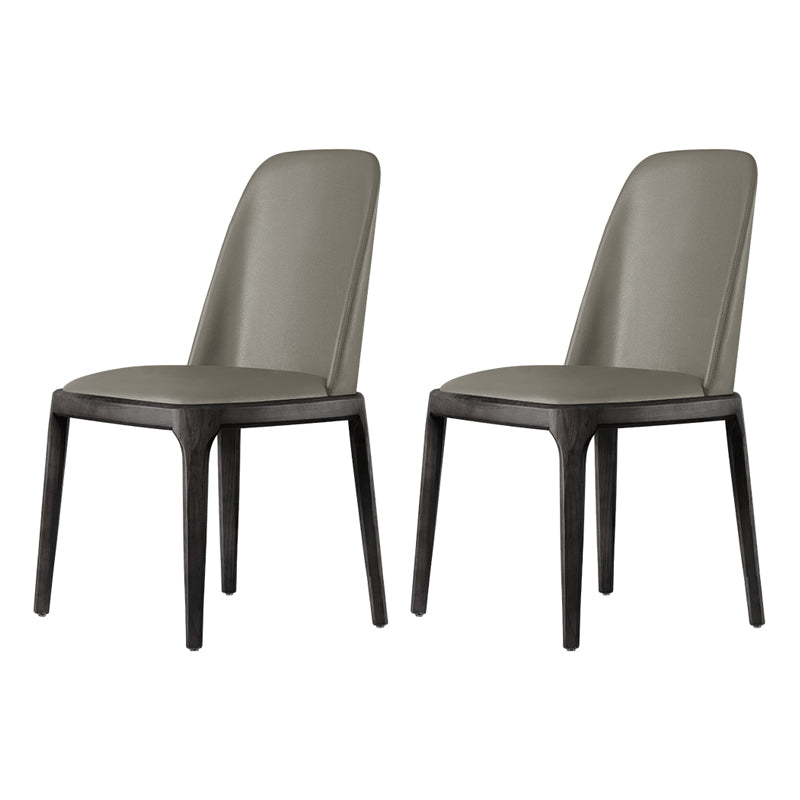 Chaise d'appoint de salle à manger de style moderne, chaise sans accoudoirs avec pieds en bois pour cuisine (Ensemble de 2)