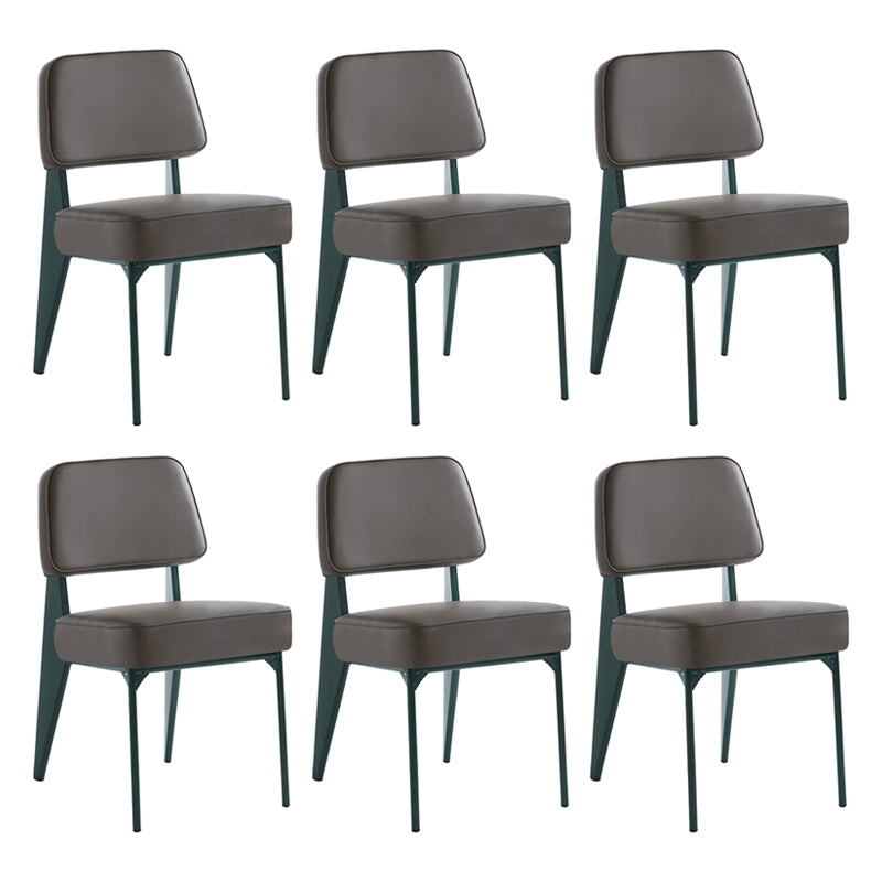 Chaise d'appoint scandinave à dossier ouvert, chaise de salle à manger rembourrée en métal