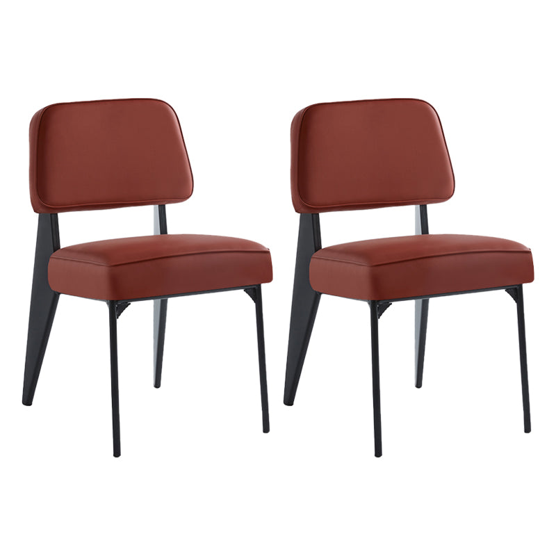 Chaise d'appoint scandinave à dossier ouvert, chaise de salle à manger rembourrée en métal