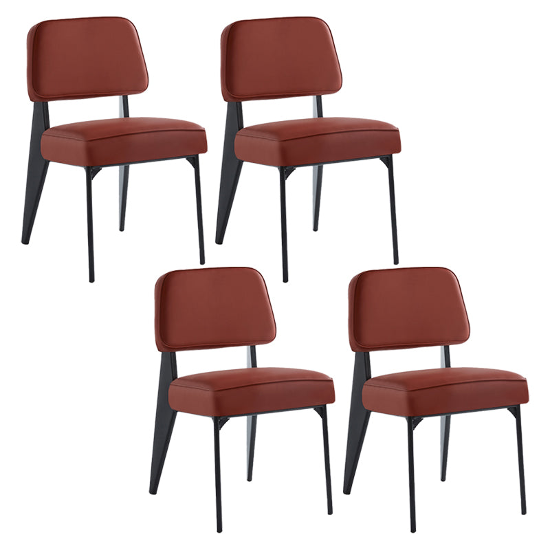Chaise d'appoint scandinave à dossier ouvert, chaise de salle à manger rembourrée en métal