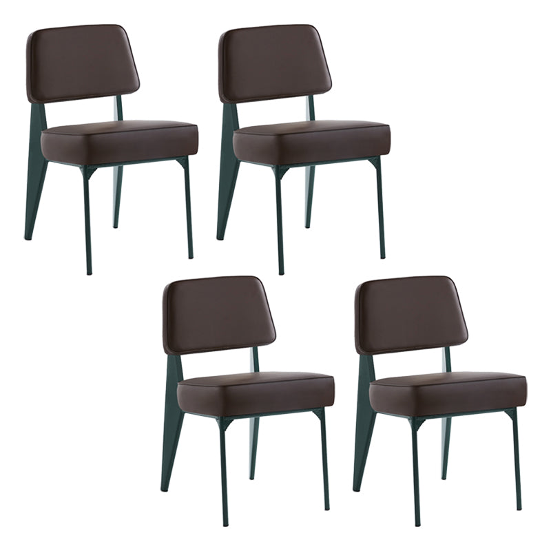 Chaise d'appoint scandinave à dossier ouvert, chaise de salle à manger rembourrée en métal