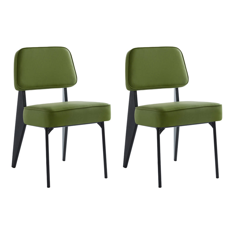 Chaise d'appoint scandinave à dossier ouvert, chaise de salle à manger rembourrée en métal