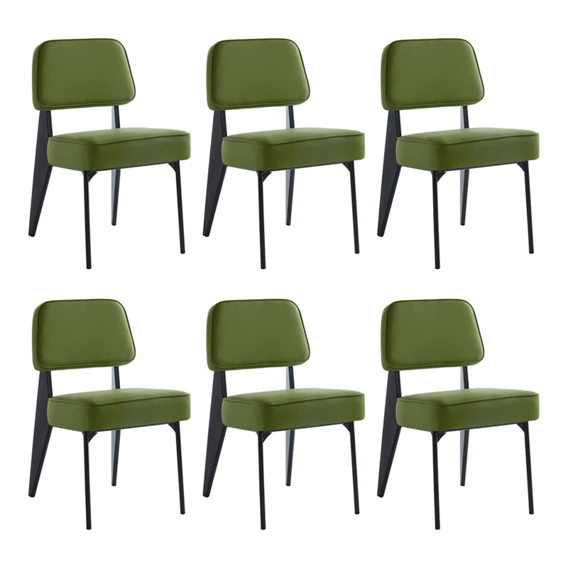 Chaise d'appoint scandinave à dossier ouvert, chaise de salle à manger rembourrée en métal