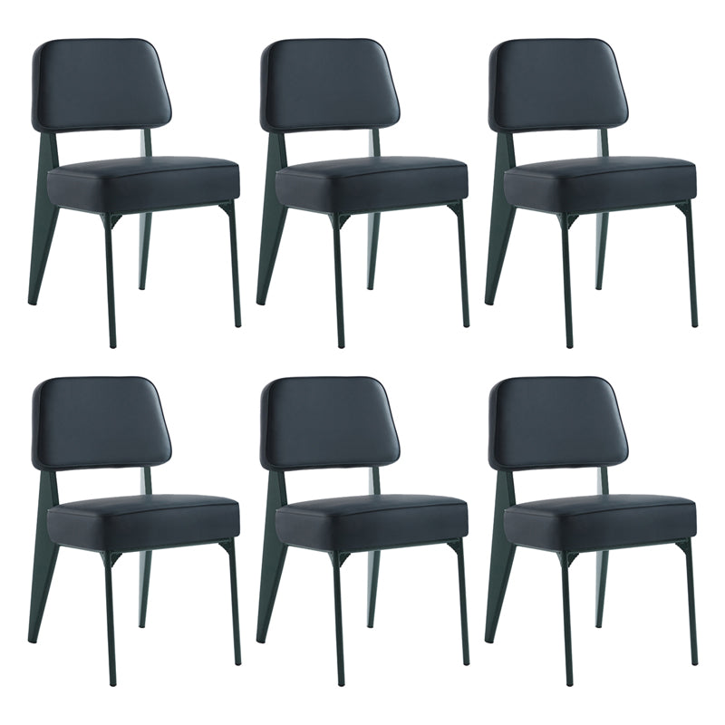 Chaise d'appoint scandinave à dossier ouvert, chaise de salle à manger rembourrée en métal