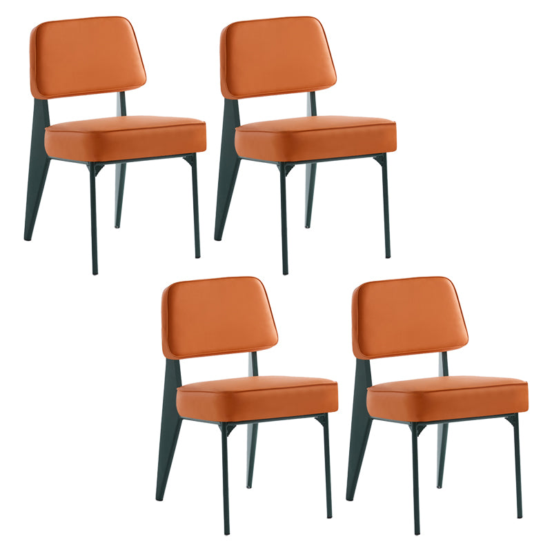 Chaise d'appoint scandinave à dossier ouvert, chaise de salle à manger rembourrée en métal
