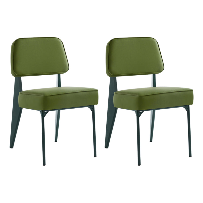 Chaise d'appoint scandinave à dossier ouvert, chaise de salle à manger rembourrée en métal