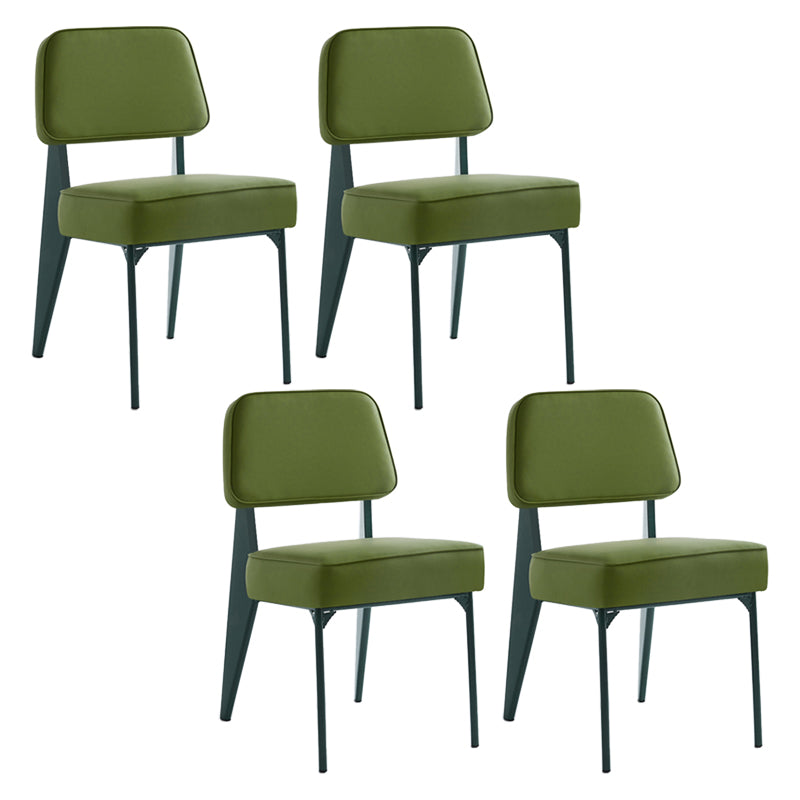 Chaise d'appoint scandinave à dossier ouvert, chaise de salle à manger rembourrée en métal