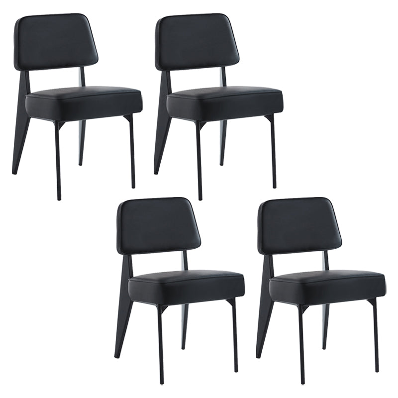 Chaise d'appoint scandinave à dossier ouvert, chaise de salle à manger rembourrée en métal