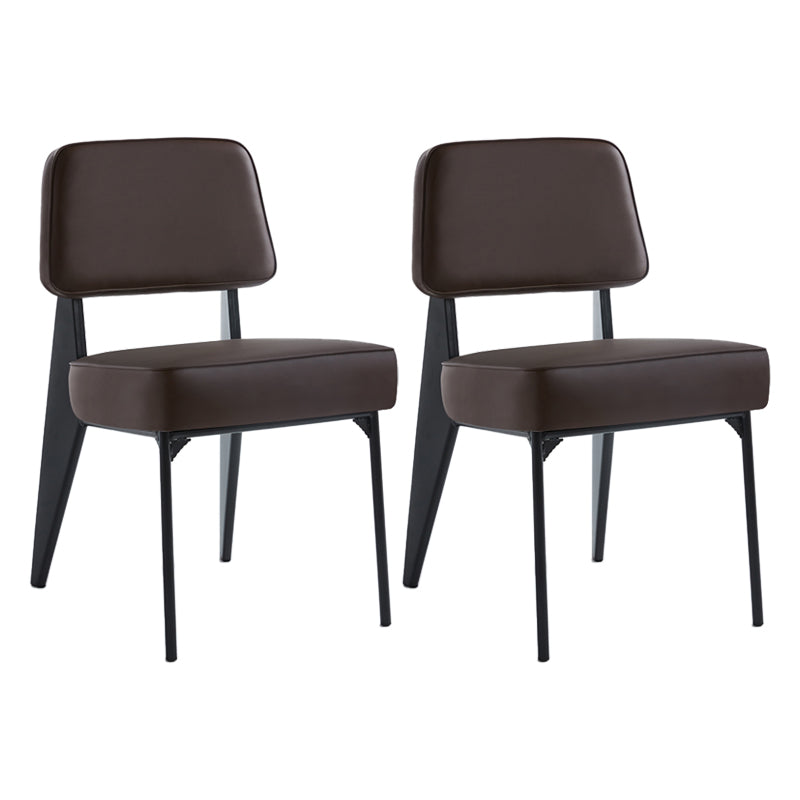 Chaise d'appoint scandinave à dossier ouvert, chaise de salle à manger rembourrée en métal