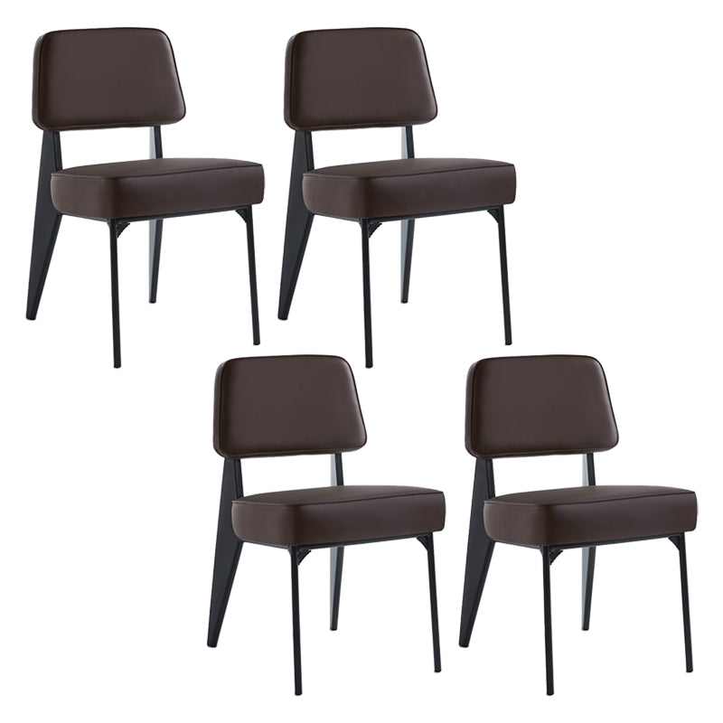 Chaise d'appoint scandinave à dossier ouvert, chaise de salle à manger rembourrée en métal