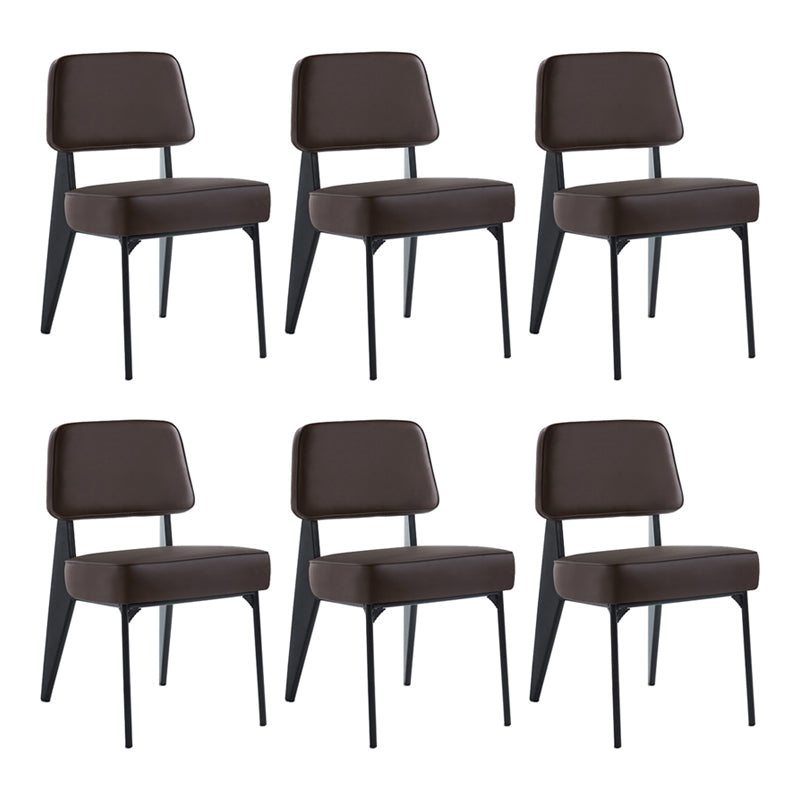 Chaise d'appoint scandinave à dossier ouvert, chaise de salle à manger rembourrée en métal
