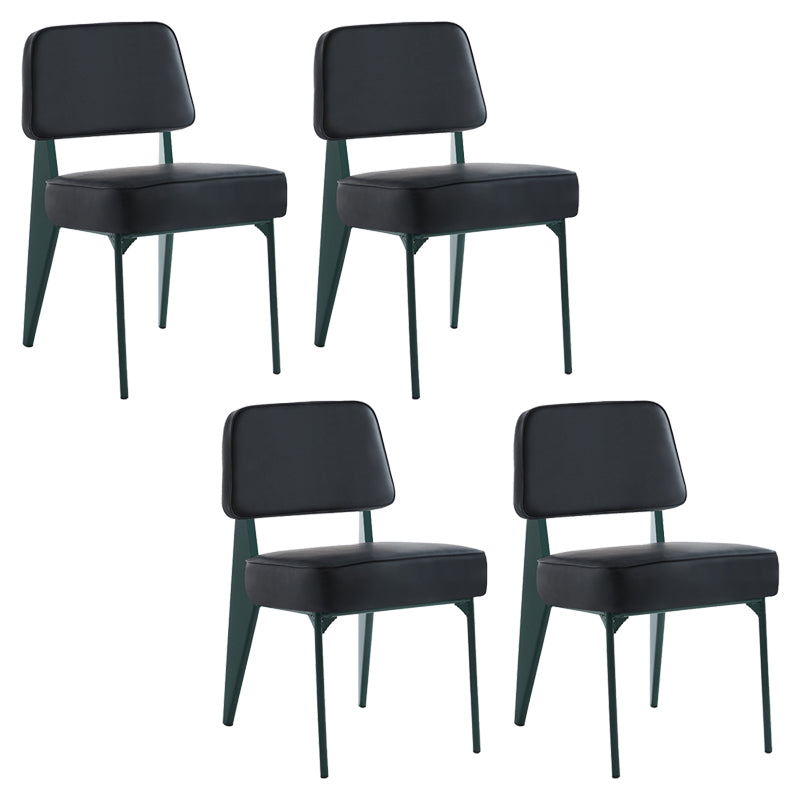 Chaise d'appoint scandinave à dossier ouvert, chaise de salle à manger rembourrée en métal
