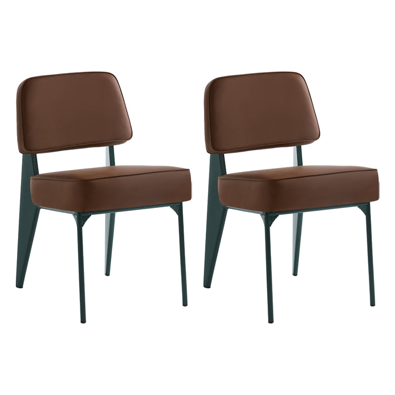 Chaise d'appoint scandinave à dossier ouvert, chaise de salle à manger rembourrée en métal