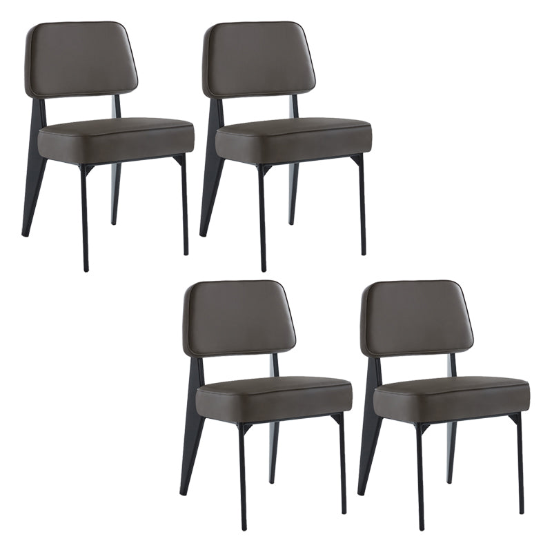 Chaise d'appoint scandinave à dossier ouvert, chaise de salle à manger rembourrée en métal