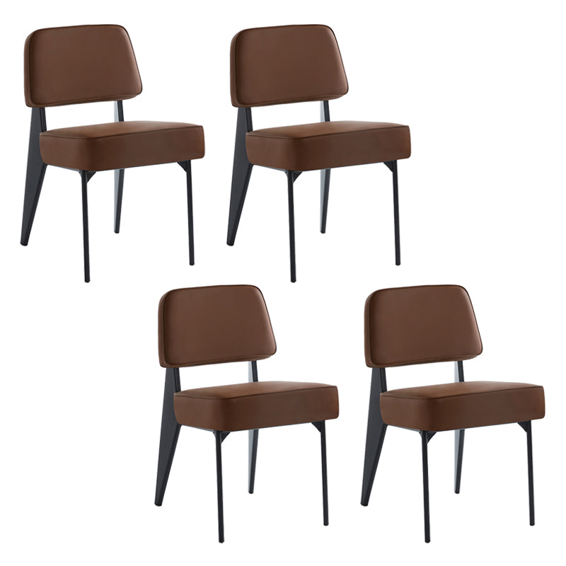 Chaise d'appoint scandinave à dossier ouvert, chaise de salle à manger rembourrée en métal