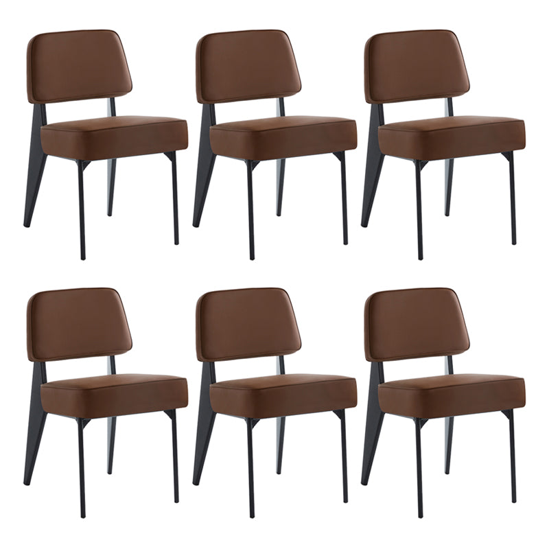 Chaise d'appoint scandinave à dossier ouvert, chaise de salle à manger rembourrée en métal