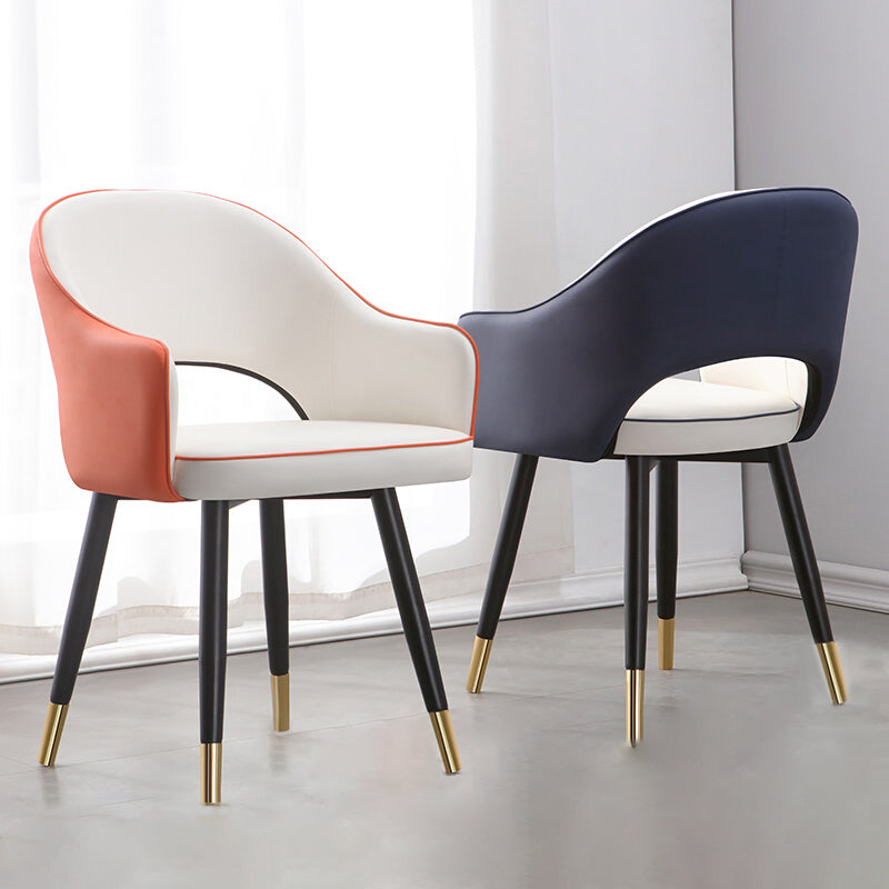 Fauteuils de salle à manger en métal Glam, chaise d'appoint à dossier ouvert pour usage domestique