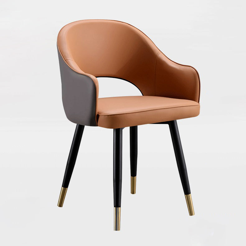Fauteuils de salle à manger en métal Glam, chaise d'appoint à dossier ouvert pour usage domestique