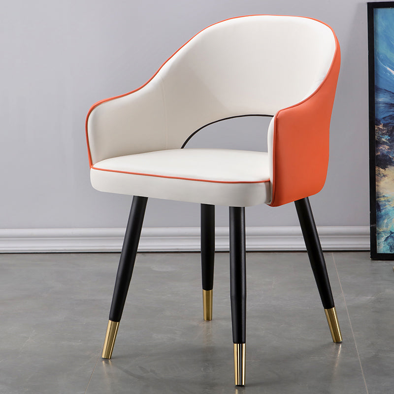 Fauteuils de salle à manger en métal Glam, chaise d'appoint à dossier ouvert pour usage domestique