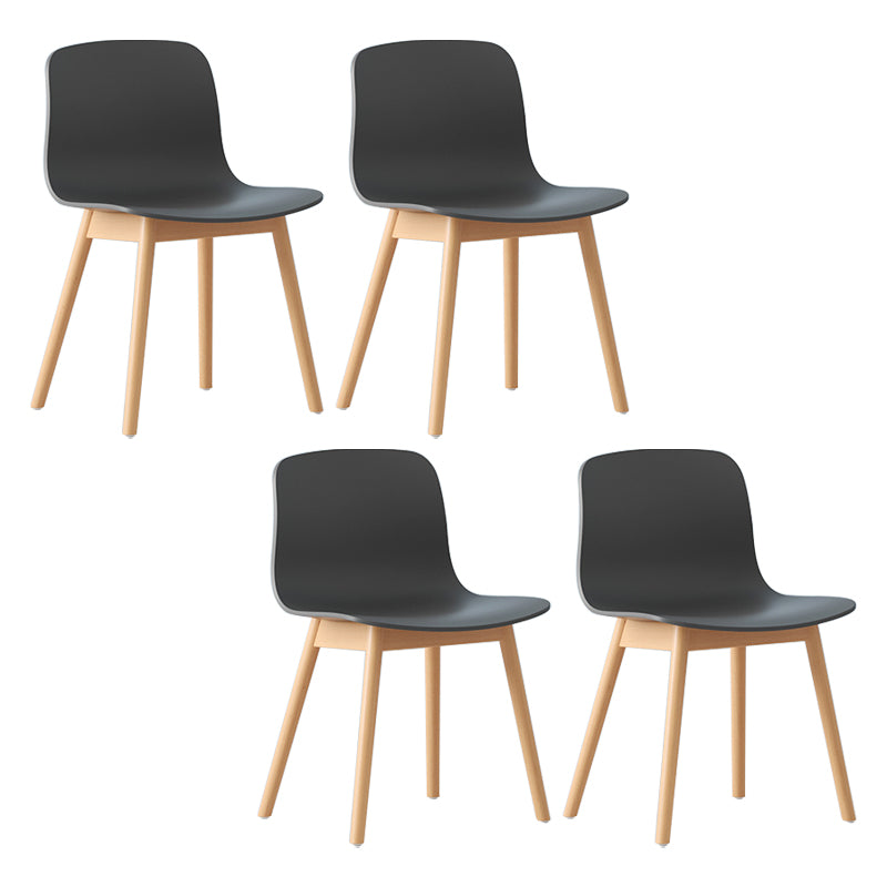 Chaise de café scandinave en bois Chaise de salle à manger Parsons au fini mat (Ensemble de 4)