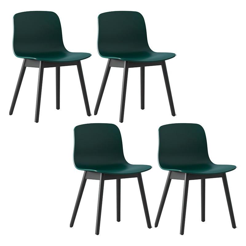Chaise de café scandinave en bois Chaise de salle à manger Parsons au fini mat (Ensemble de 4)