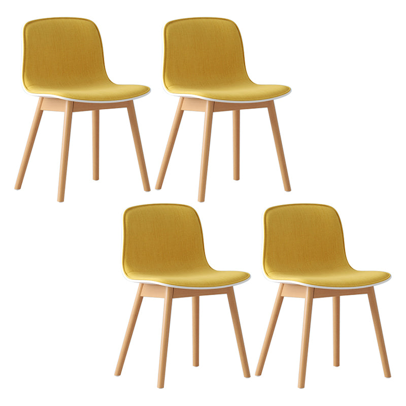Chaise de café scandinave en bois Chaise de salle à manger Parsons au fini mat (Ensemble de 4)