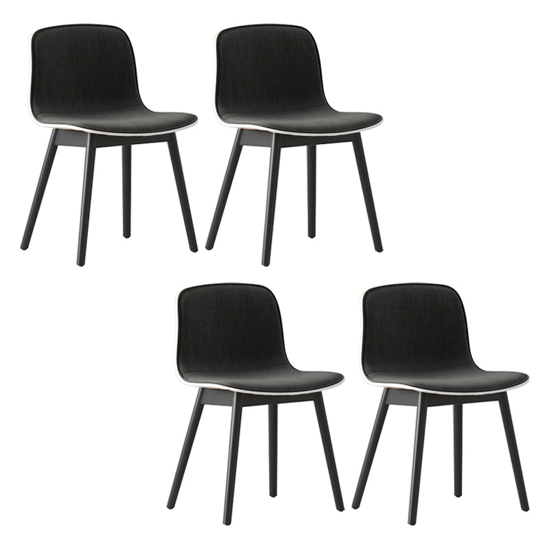 Chaise de café scandinave en bois Chaise de salle à manger Parsons au fini mat (Ensemble de 4)