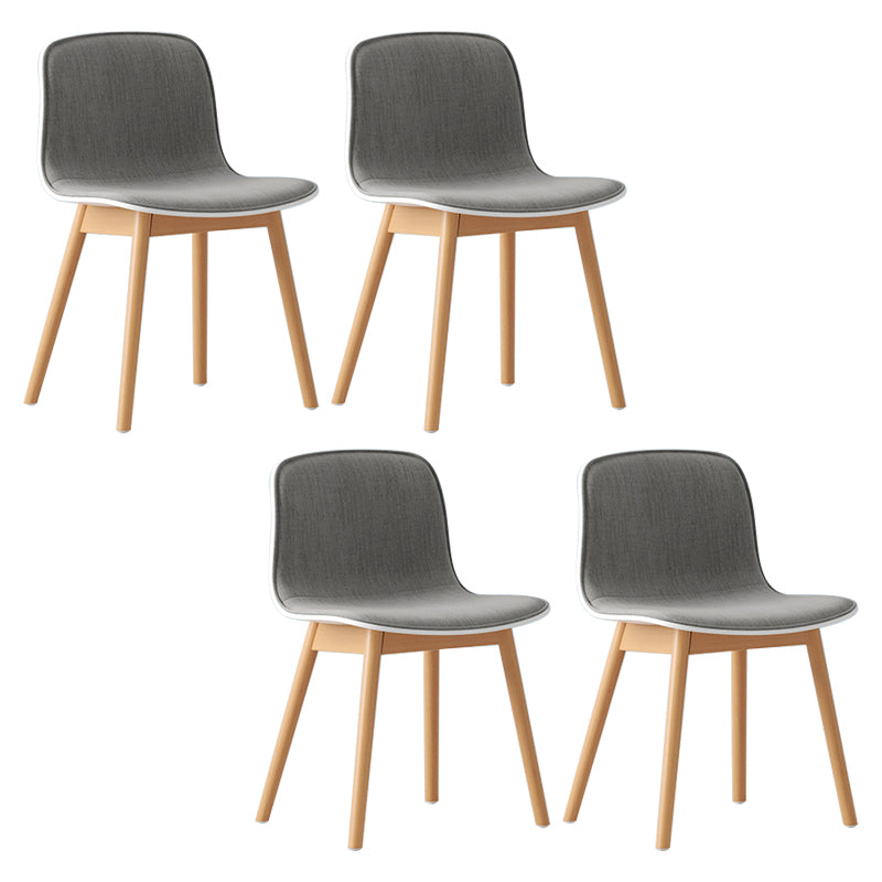 Chaise de café scandinave en bois Chaise de salle à manger Parsons au fini mat (Ensemble de 4)