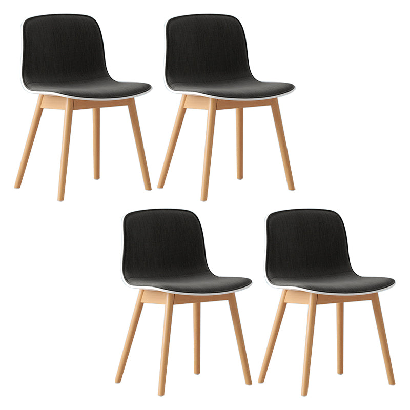 Chaise de café scandinave en bois Chaise de salle à manger Parsons au fini mat (Ensemble de 4)