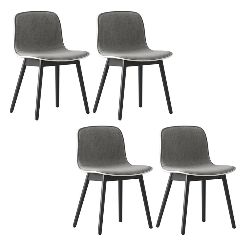 Chaise de café scandinave en bois Chaise de salle à manger Parsons au fini mat (Ensemble de 4)