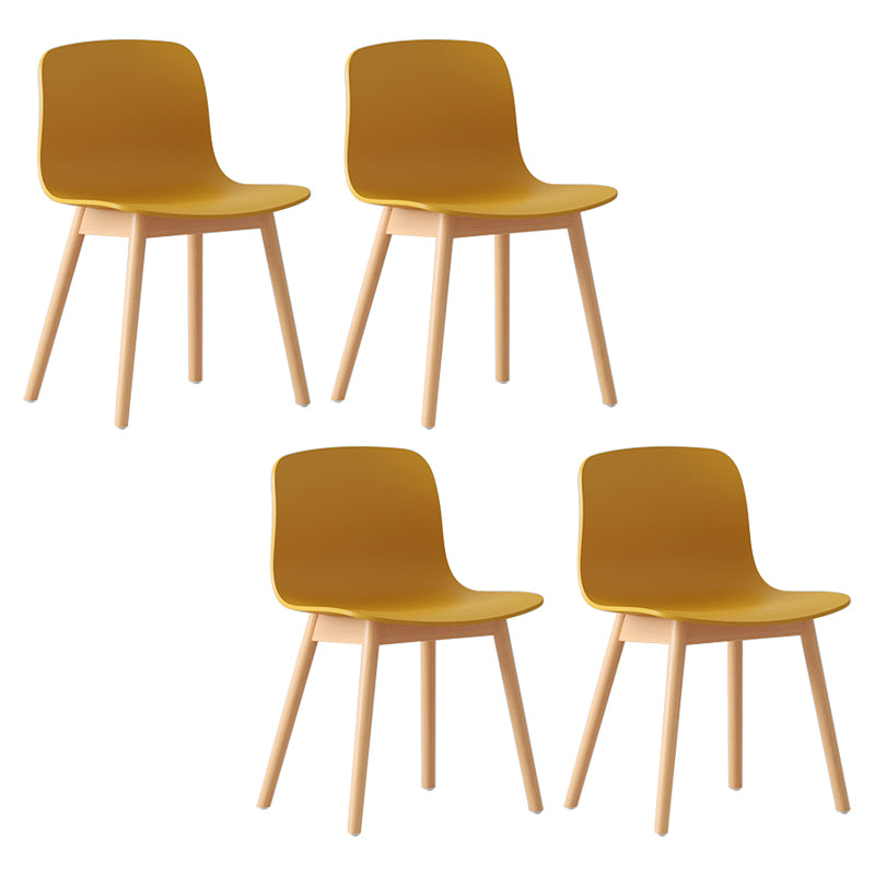 Chaise de café scandinave en bois Chaise de salle à manger Parsons au fini mat (Ensemble de 4)