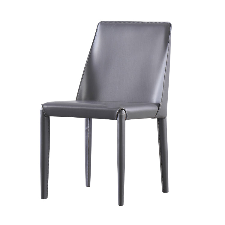 Silla de restaurante de cuero estilo diseñador, acabado mate, silla de comedor Parsons (juego de 2)