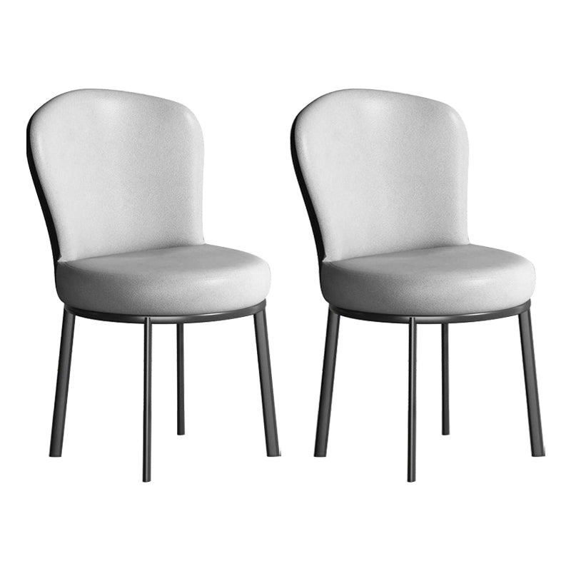 Sillas laterales tapizadas de estilo contemporáneo, silla sin brazos con respaldo sólido para uso doméstico