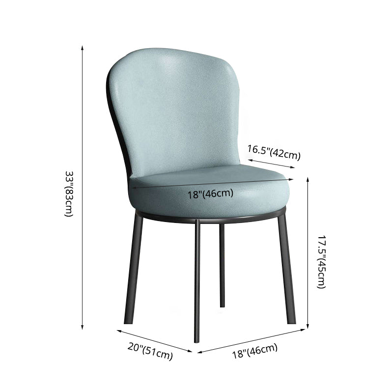 Sillas laterales tapizadas de estilo contemporáneo, silla sin brazos con respaldo sólido para uso doméstico