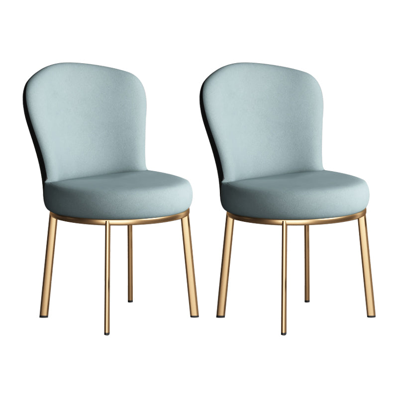 Sillas laterales tapizadas de estilo contemporáneo, silla sin brazos con respaldo sólido para uso doméstico