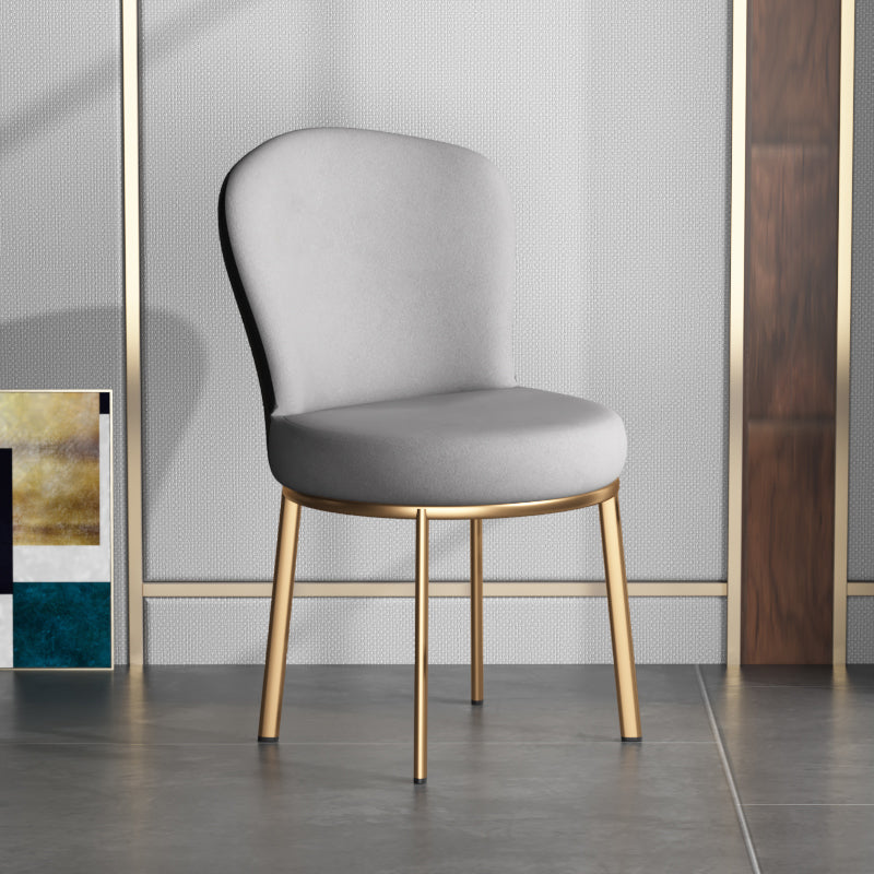Sillas laterales tapizadas de estilo contemporáneo, silla sin brazos con respaldo sólido para uso doméstico