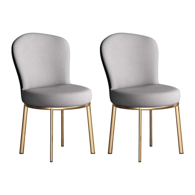Sillas laterales tapizadas de estilo contemporáneo, silla sin brazos con respaldo sólido para uso doméstico