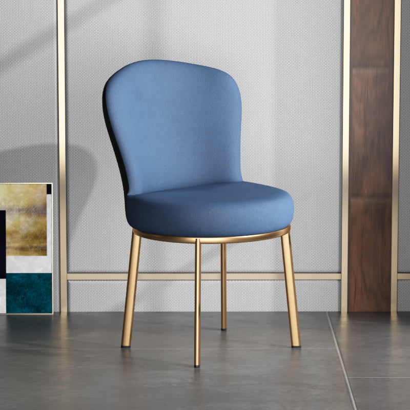 Sillas laterales tapizadas de estilo contemporáneo, silla sin brazos con respaldo sólido para uso doméstico