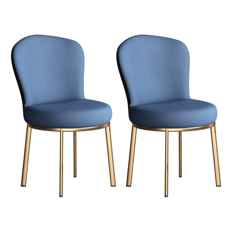 Sillas laterales tapizadas de estilo contemporáneo, silla sin brazos con respaldo sólido para uso doméstico