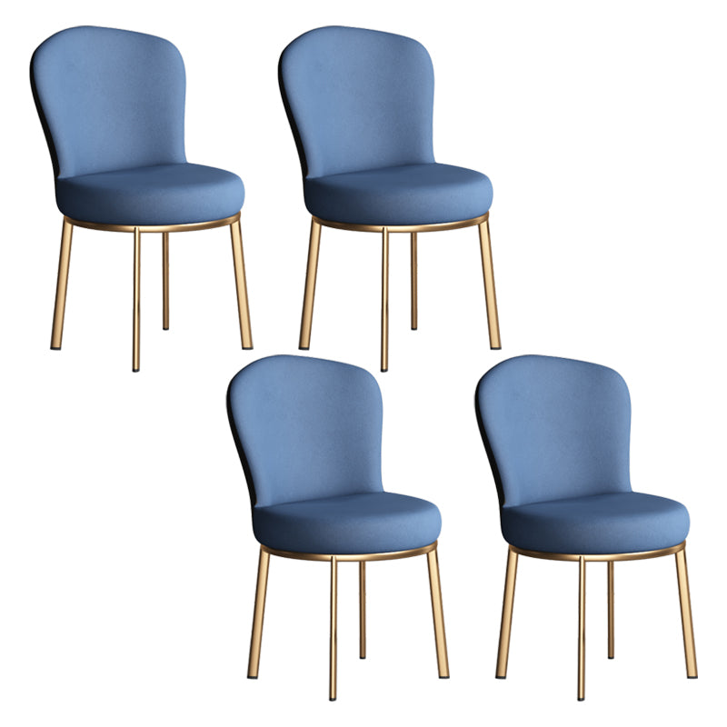 Sillas laterales tapizadas de estilo contemporáneo, silla sin brazos con respaldo sólido para uso doméstico