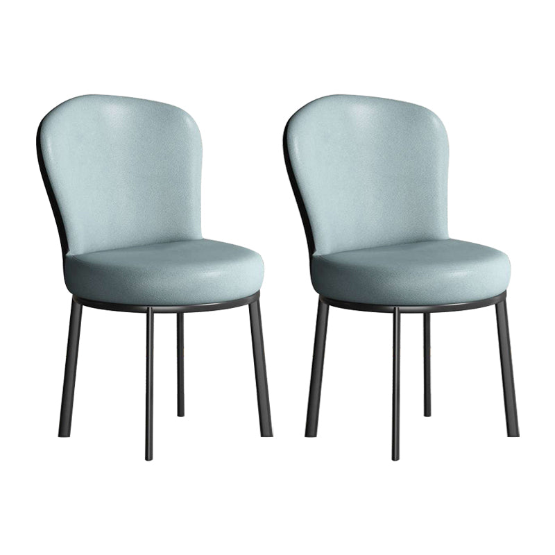 Sillas laterales tapizadas de estilo contemporáneo, silla sin brazos con respaldo sólido para uso doméstico