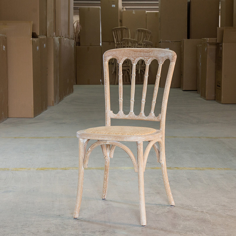 Chaise d'appoint de salle à manger de Patio de ferme en bois, chaises de salle à manger à dossier à lattes naturelles
