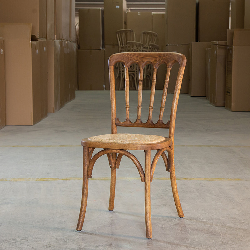 Chaise d'appoint de salle à manger de Patio de ferme en bois, chaises de salle à manger à dossier à lattes naturelles