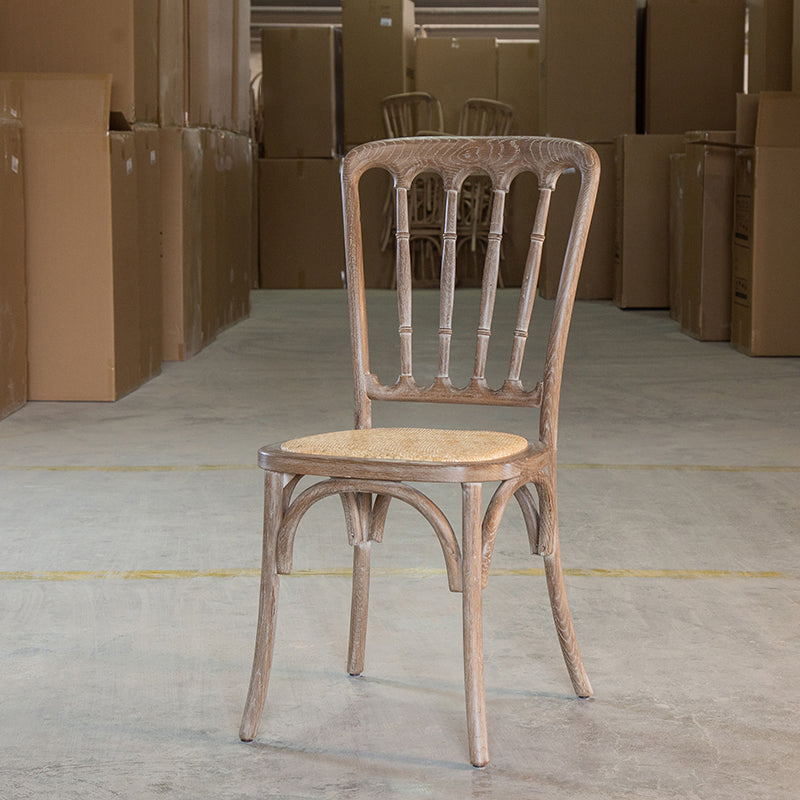 Chaise d'appoint de salle à manger de Patio de ferme en bois, chaises de salle à manger à dossier à lattes naturelles