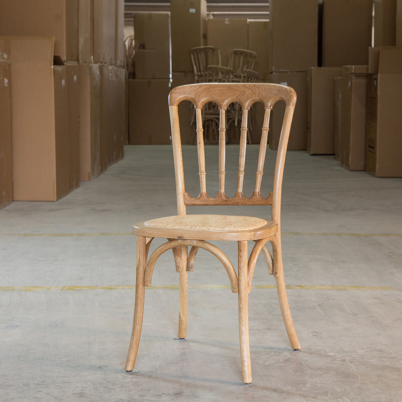 Chaise d'appoint de salle à manger de Patio de ferme en bois, chaises de salle à manger à dossier à lattes naturelles