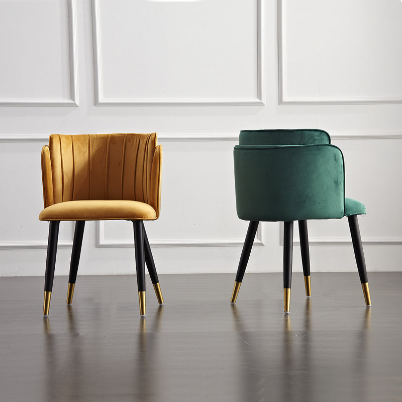 Chaises d'appoint rembourrées de style scandinave Chaises sans accoudoirs à dossier en baril pour un usage domestique (Ensemble de 2)