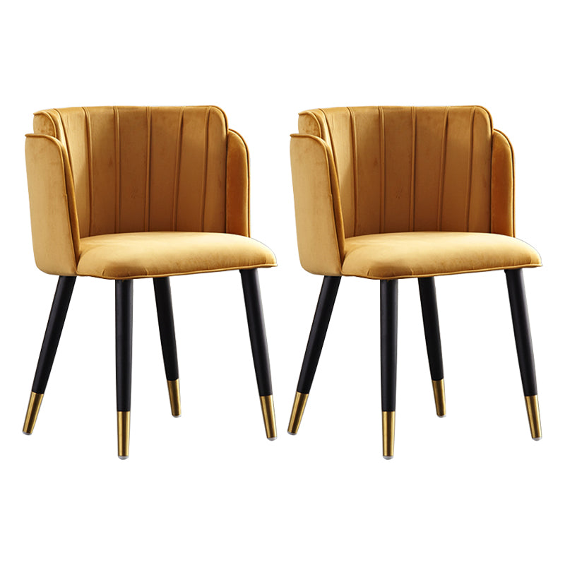 Chaises d'appoint rembourrées de style scandinave Chaises sans accoudoirs à dossier en baril pour un usage domestique (Ensemble de 2)