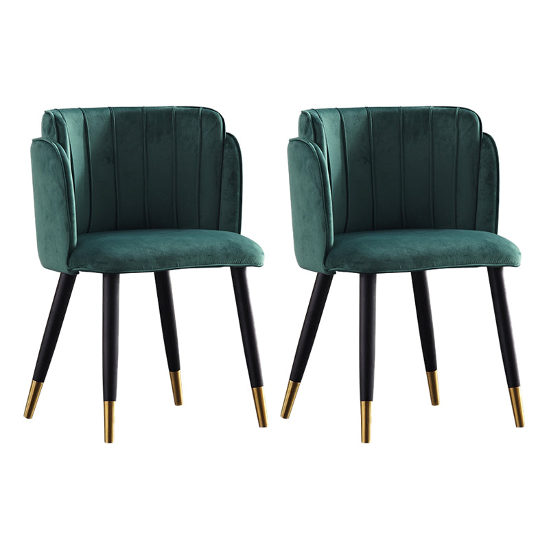 Chaises d'appoint rembourrées de style scandinave Chaises sans accoudoirs à dossier en baril pour un usage domestique (Ensemble de 2)