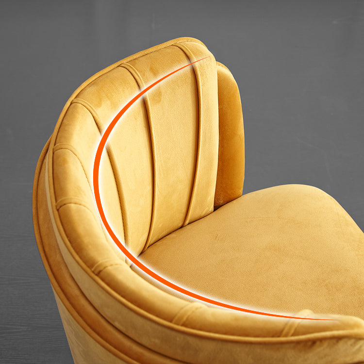 Chaises d'appoint rembourrées de style scandinave Chaises sans accoudoirs à dossier en baril pour un usage domestique (Ensemble de 2)